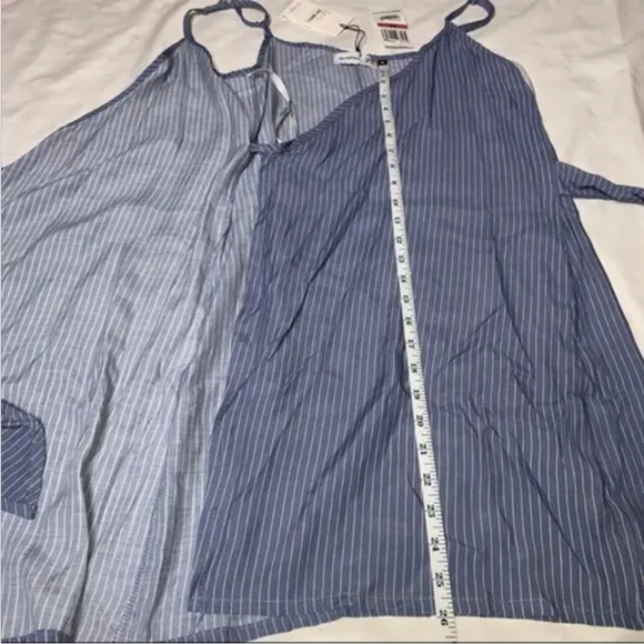 Faithfull the Brand Kara Striped Wrap Mini Dress Stripe Blue White Boho Nautical - Picture 13 of 15